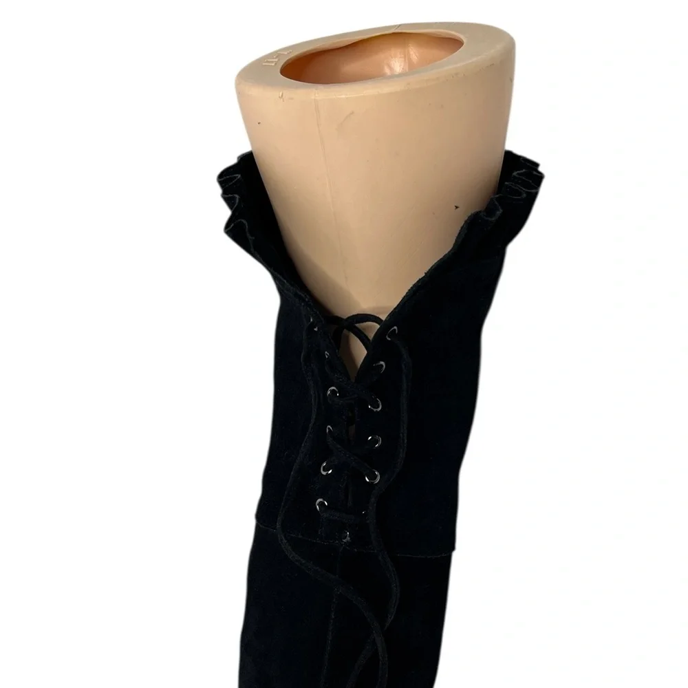 KELSI‎ DAGGER Black Suede Over-the-Knee Thigh High Boots Sz 7 1/2